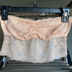 Strapless lace peach bralette